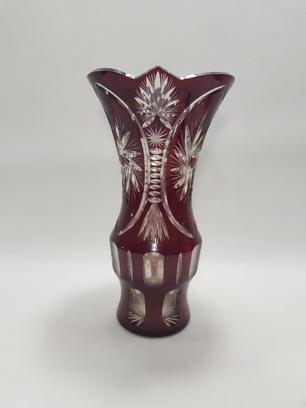 ANTİKA ÇEKOSLOVAK BOHEM KRİSTAL VAZO 