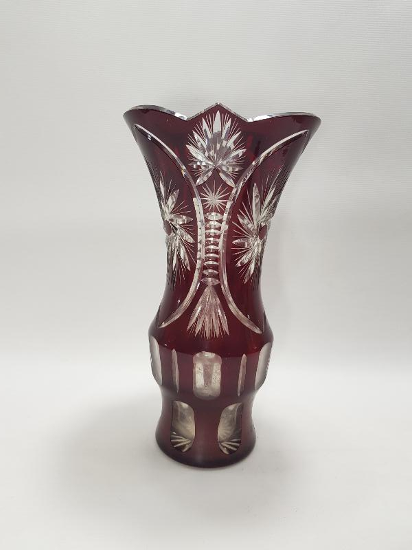 ANTİKA ÇEKOSLOVAK BOHEM KRİSTAL VAZO 