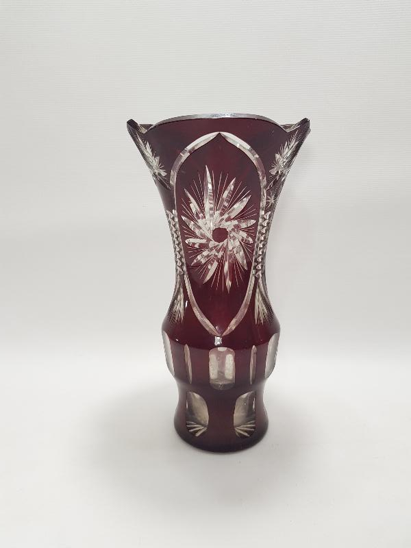 ANTİKA ÇEKOSLOVAK BOHEM KRİSTAL VAZO 