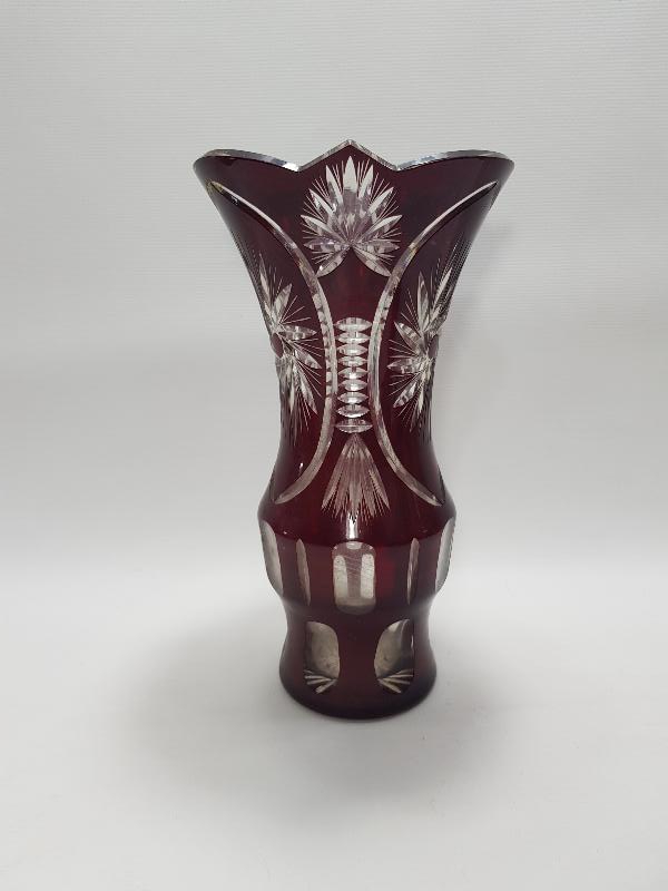 ANTİKA ÇEKOSLOVAK BOHEM KRİSTAL VAZO 