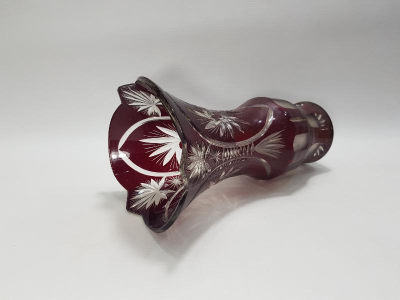 ANTİKA ÇEKOSLOVAK BOHEM KRİSTAL VAZO 