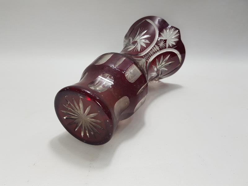 ANTİKA ÇEKOSLOVAK BOHEM KRİSTAL VAZO 