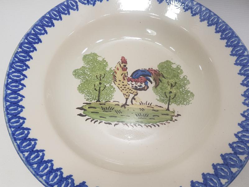 FRANSIZ YAPIMI ANTİKA HOROZLU TABAK