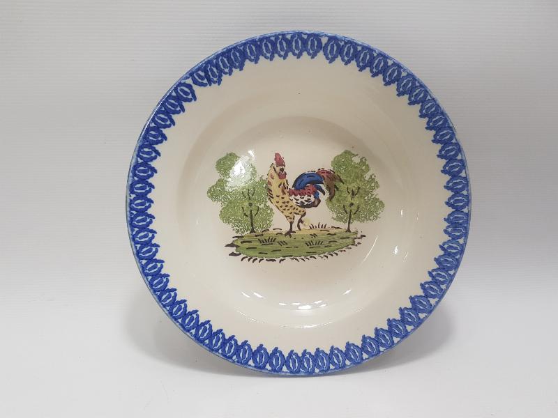 FRANSIZ YAPIMI ANTİKA HOROZLU TABAK