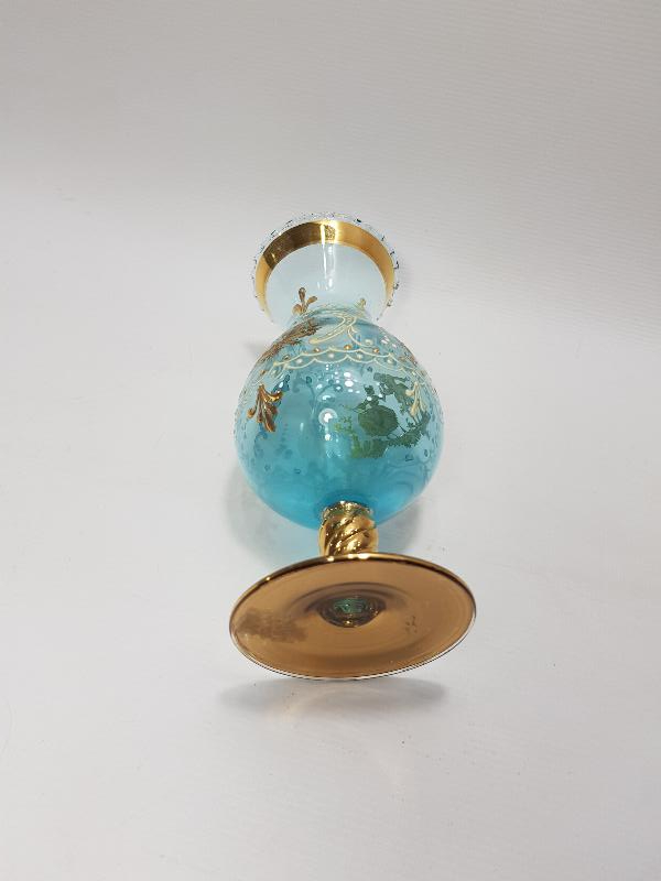 MİNELİ VE ALTIN SIVAMA İŞÇİLİKLİ KRİSTAL VAZO 