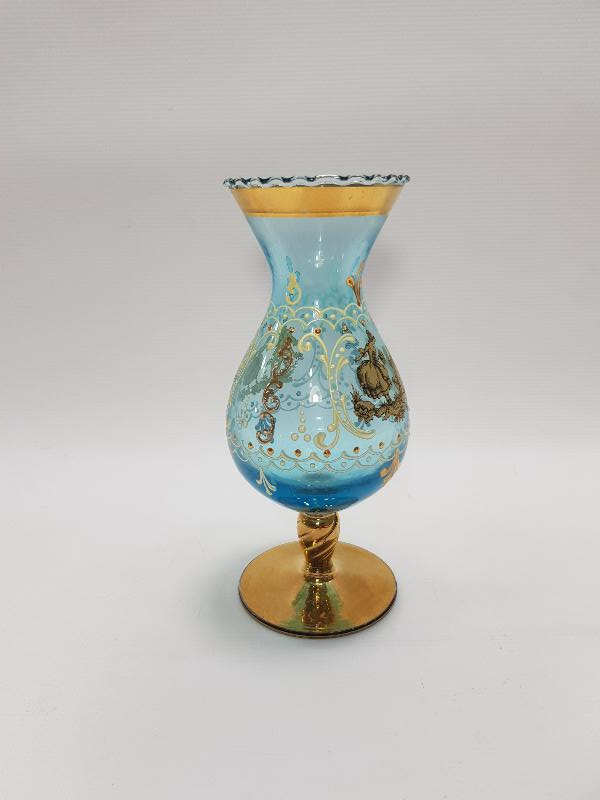 MİNELİ VE ALTIN SIVAMA İŞÇİLİKLİ KRİSTAL VAZO 