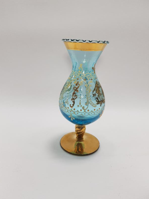 MİNELİ VE ALTIN SIVAMA İŞÇİLİKLİ KRİSTAL VAZO 