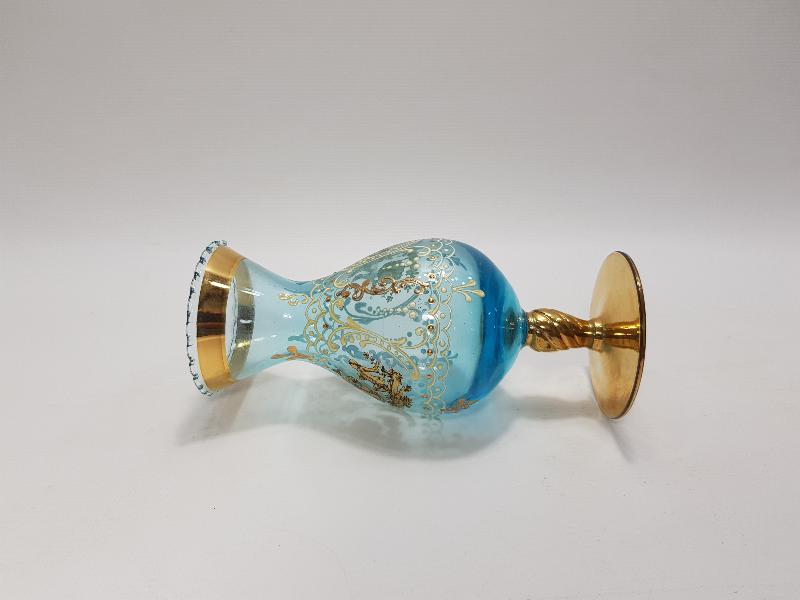 MİNELİ VE ALTIN SIVAMA İŞÇİLİKLİ KRİSTAL VAZO 