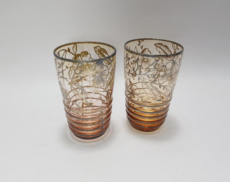 OSMANLI DÖNEMİ BİR ÇİFT GÜMÜŞ GİYDİRME ŞERBET BARDAĞI