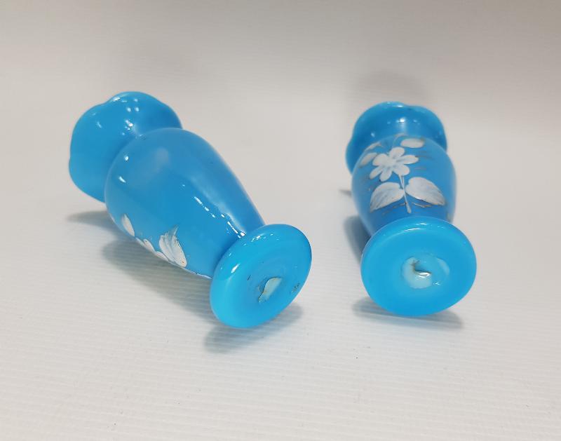 OSMANLI DÖNEMİ BİR ÇİFT MİNELİ OPAL VAZO 