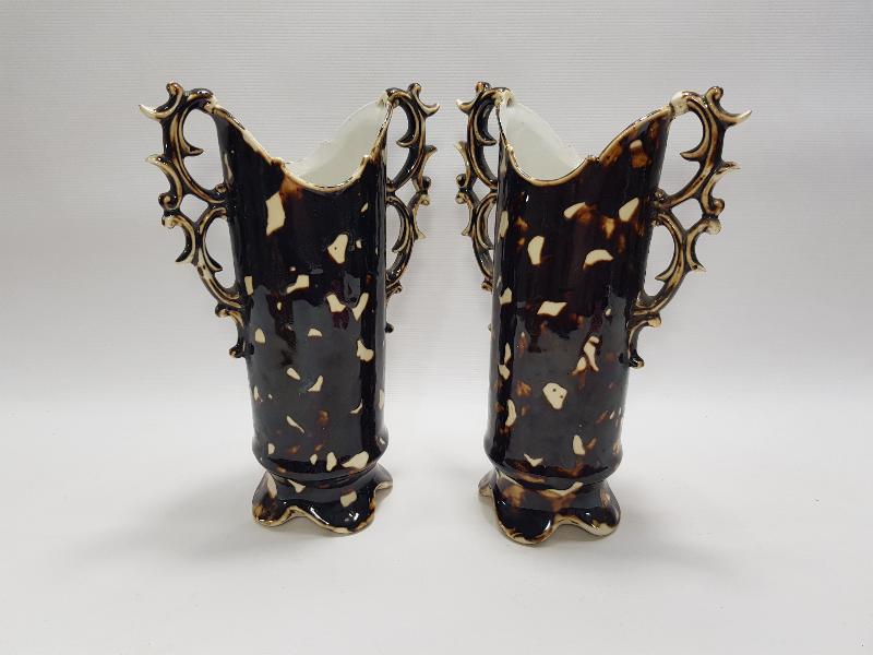 OSMANLI DÖNEMİ İZMİR İŞİ BİR ÇİFT PORSELEN VAZO 