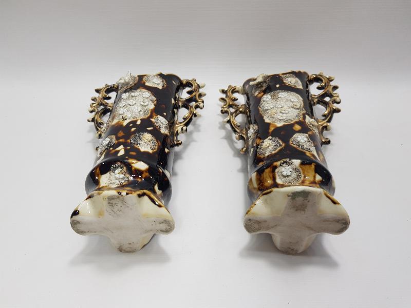 OSMANLI DÖNEMİ İZMİR İŞİ BİR ÇİFT PORSELEN VAZO 