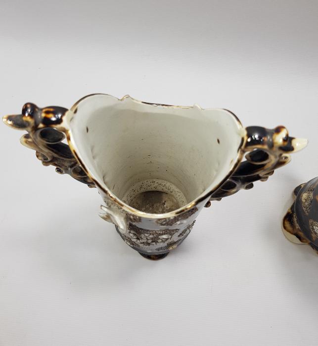 OSMANLI DÖNEMİ İZMİR İŞİ BİR ÇİFT PORSELEN VAZO 