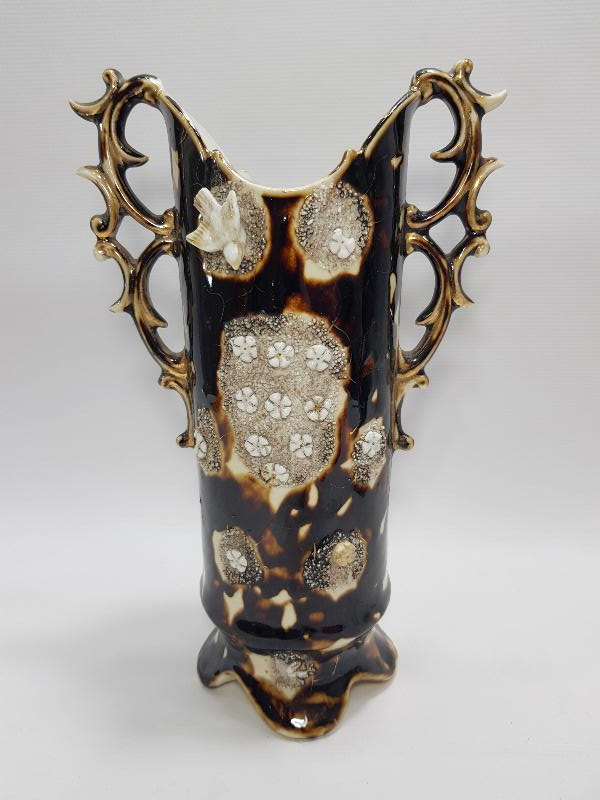 OSMANLI DÖNEMİ İZMİR İŞİ BİR ÇİFT PORSELEN VAZO 