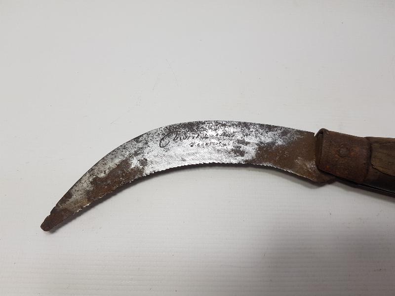 OSMANLI DÖNEMİ ÜZERİ YAZILI BAĞ BIÇAĞI 