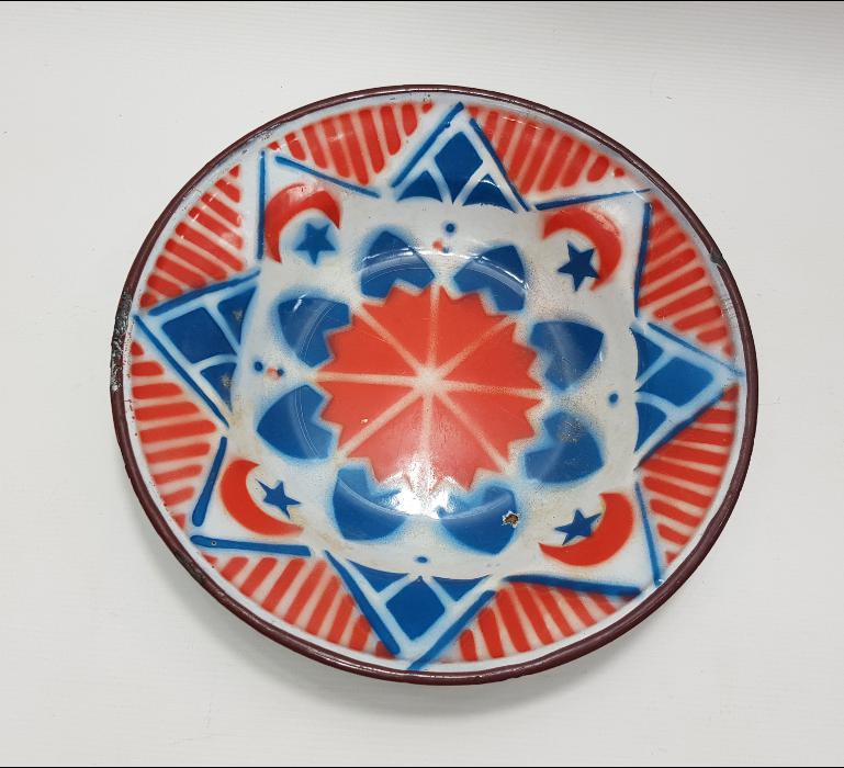 OSMNALI DÖNEMİ AY YILDIZLI EMAYE TABAK 