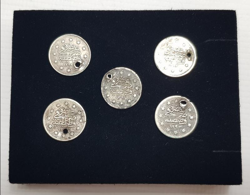 SULTAN ABDÜLHAMİD DÖNEMİ 5 ADET 1 KURUŞ GÜMÜŞ PARA