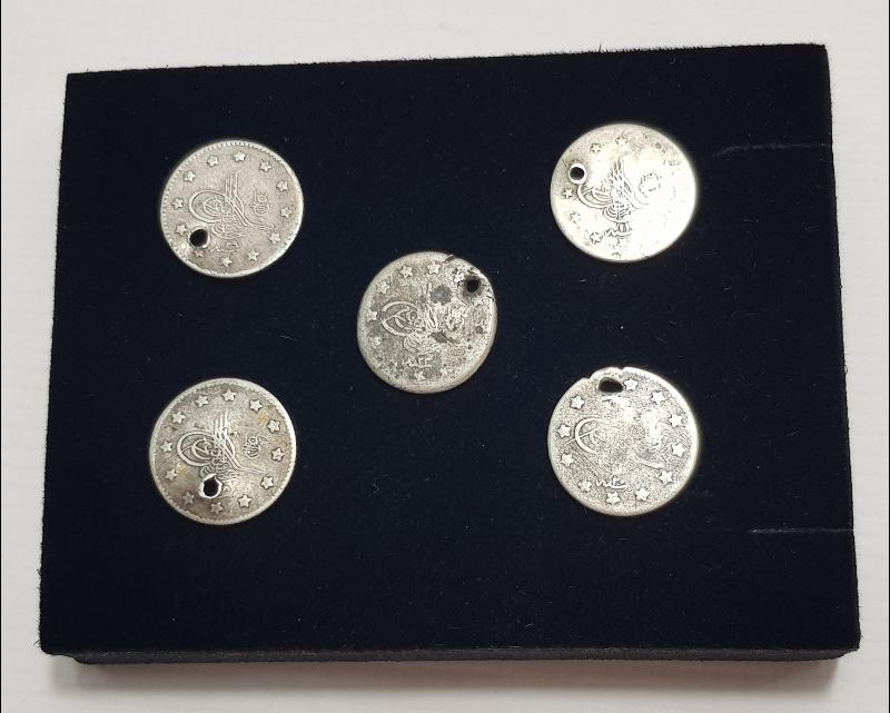 SULTAN ABDÜLHAMİD DÖNEMİ 5 ADET 1 KURUŞ GÜMÜŞ PARA