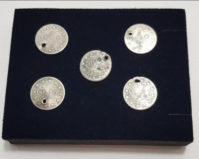 SULTAN ABDÜLHAMİD DÖNEMİ 5 ADET 1 KURUŞ GÜMÜŞ PARA