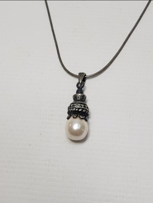 İNCİLİ GÜMÜŞ KOLYE 