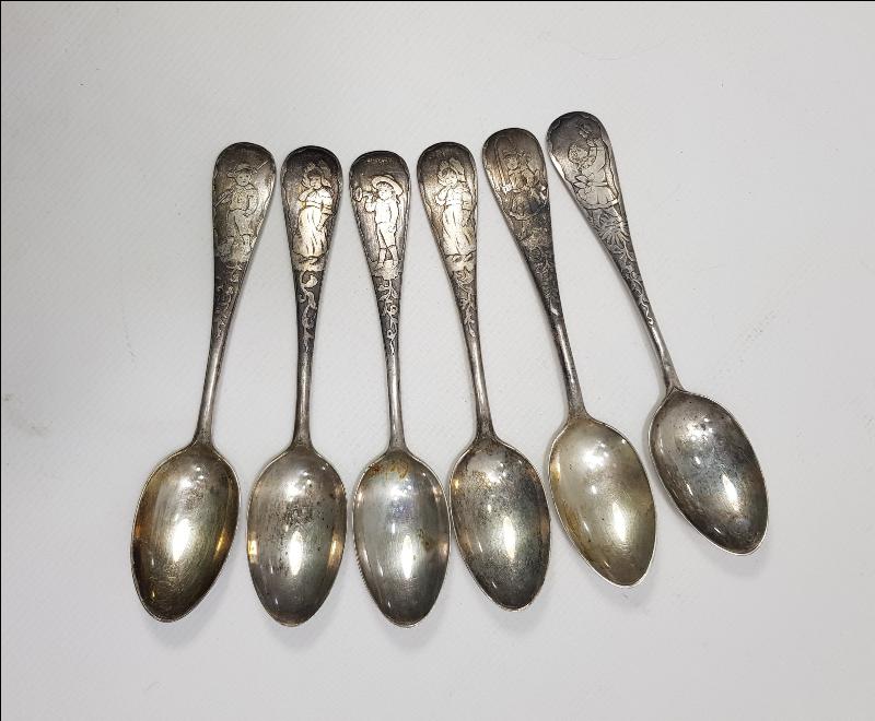 MASAL KARAKTERLERİYLE SÜSLÜ GÜMÜŞ TATLI KAŞIĞI SETİ 