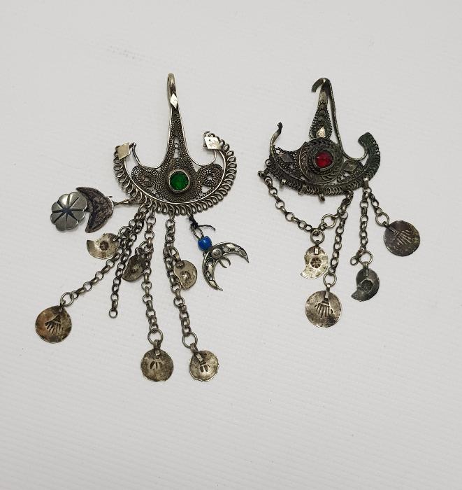 OSMANLI DÖNEMİ BİR ÇİFT GÜMÜŞ FES SÜSÜ