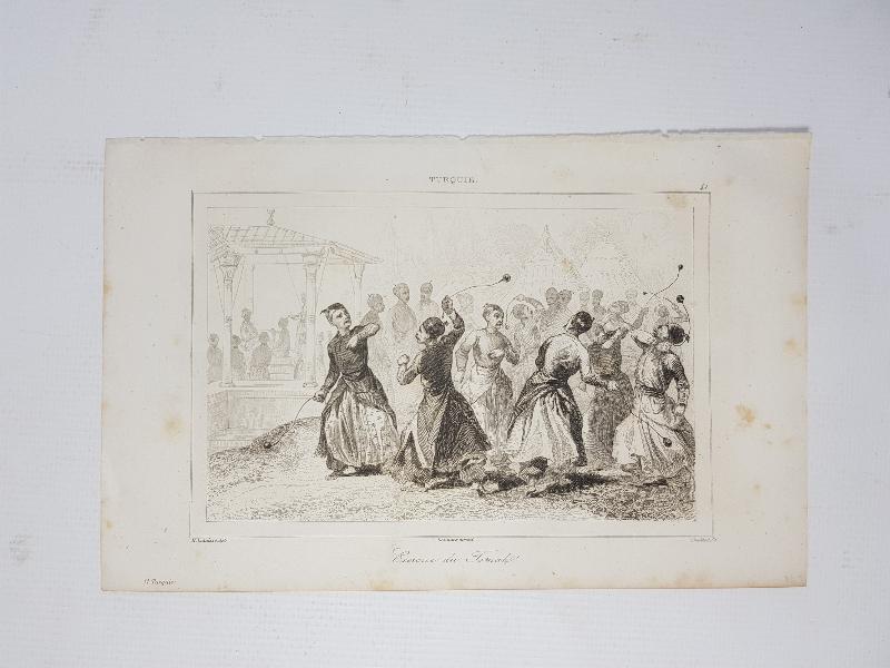 OSMANLI DÖNEMİ GRAVÜR: YENİÇERİLERİN TOMAK EGZERSİZİ 