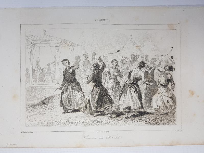 OSMANLI DÖNEMİ GRAVÜR: YENİÇERİLERİN TOMAK EGZERSİZİ 