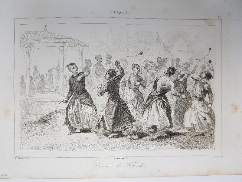 OSMANLI DÖNEMİ GRAVÜR: YENİÇERİLERİN TOMAK EGZERSİZİ 