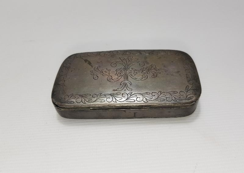 OSMANLI DÖNEMİ KALEM İŞİ GÜMÜŞ TÜTÜN TABAKASI 