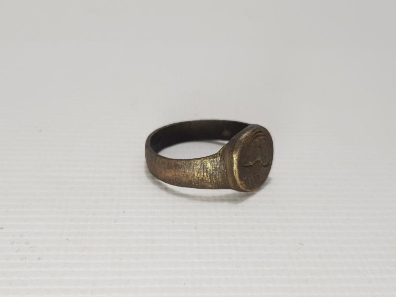 OSMANLICA HASAN YAZILI 1295 TARİHLİ AY YILDIZLI BRONZ MÜHÜR YÜZÜK