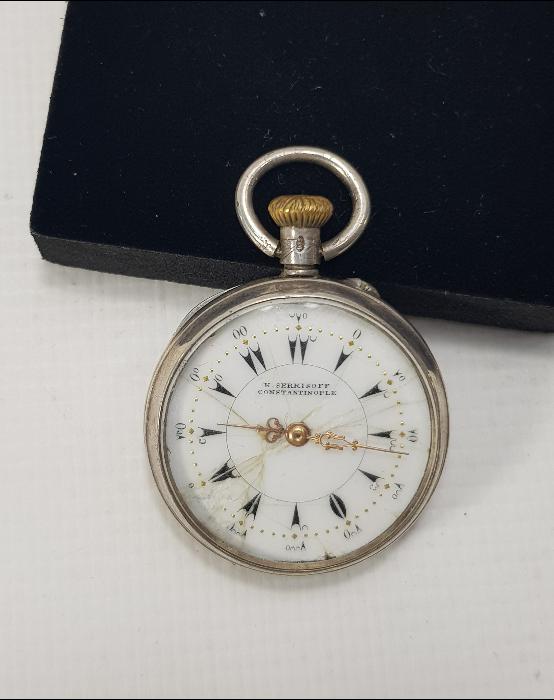 SERKISOF CONSTANTINOPLE OSMANLI GÜMÜŞ CEP SAATİ 
