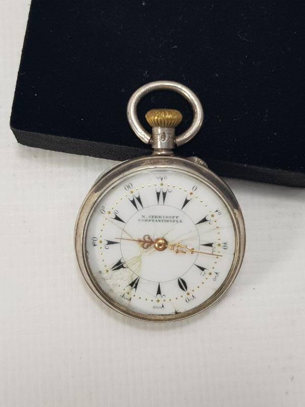 SERKISOF CONSTANTINOPLE OSMANLI GÜMÜŞ CEP SAATİ 