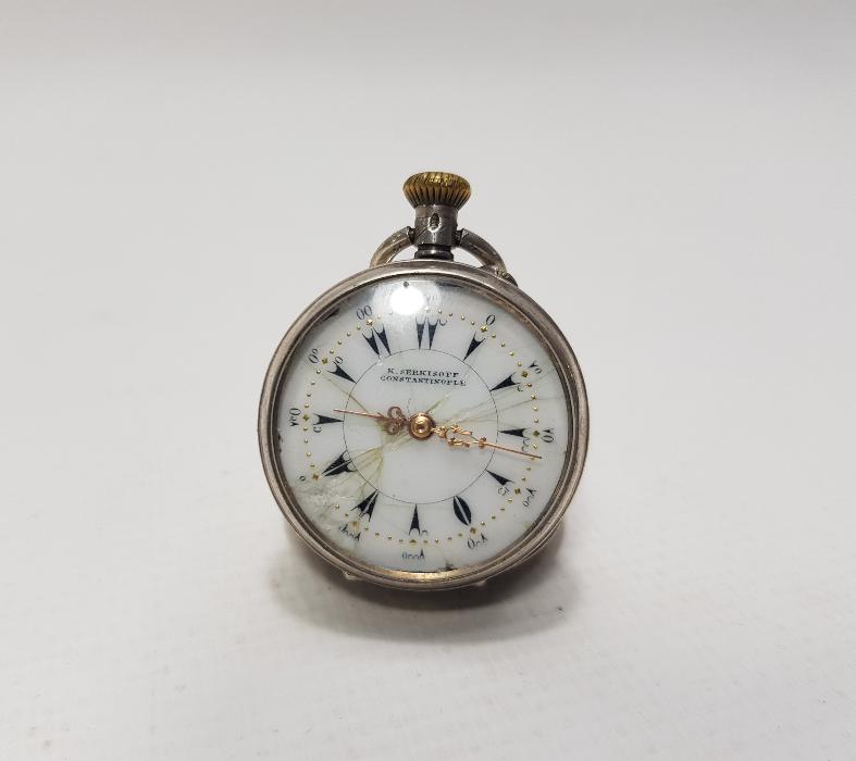 SERKISOF CONSTANTINOPLE OSMANLI GÜMÜŞ CEP SAATİ 