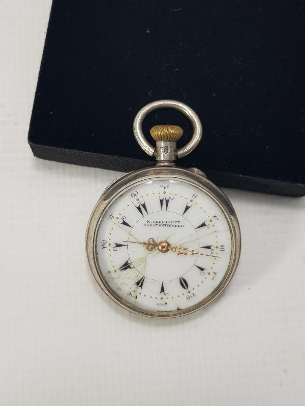 SERKISOF CONSTANTINOPLE OSMANLI GÜMÜŞ CEP SAATİ 
