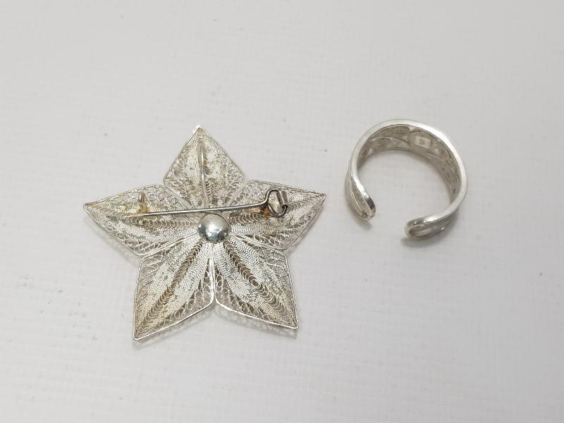 TELKARİ GÜMÜŞ BROŞ VE YÜZÜK 