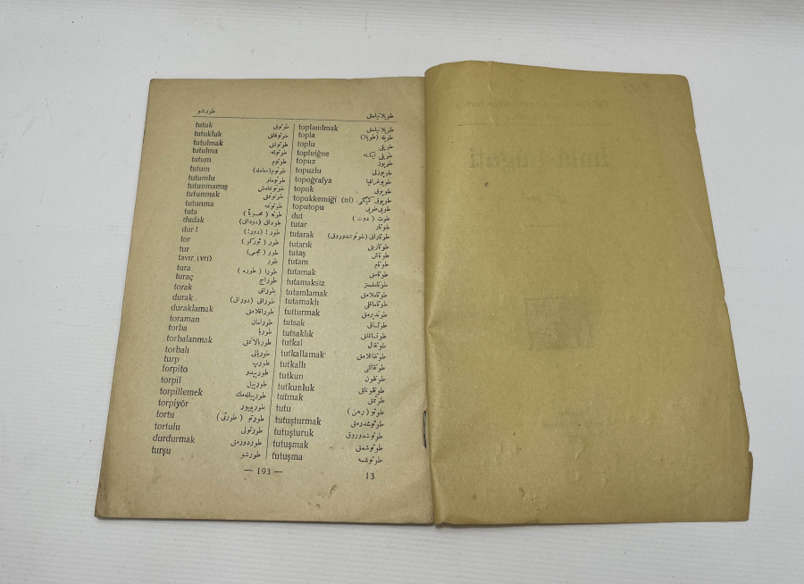 1928 YILI ÇOK NADİR İMLA LUGATI 