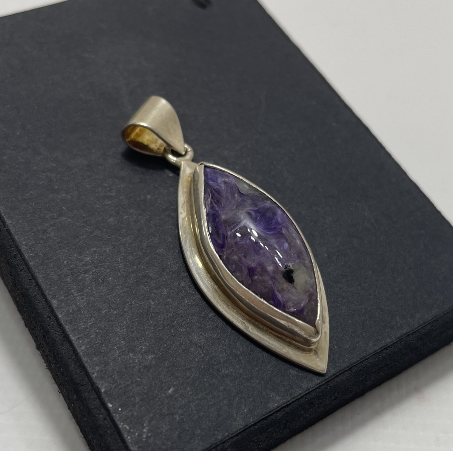 AMETİST TAŞLI GÜMÜŞ KOLYE UCU