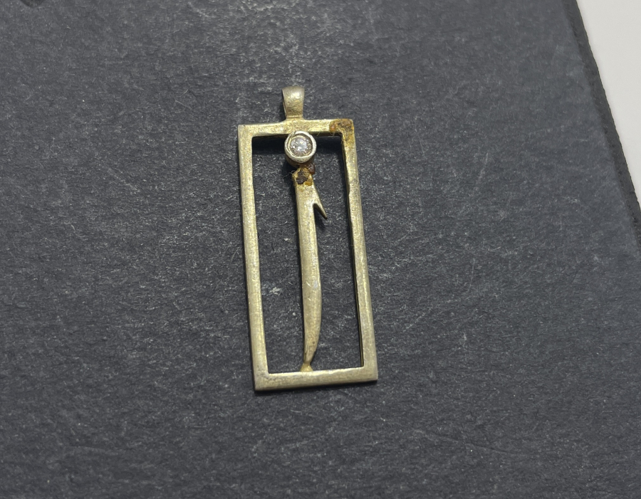 ELİF YAZILI GÜMÜŞ KOLYE UCU