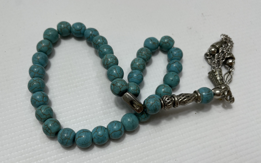 TURKUAZ TAŞINDAN MAMUL TESBİH