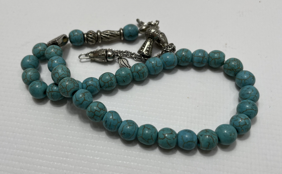 TURKUAZ TAŞINDAN MAMUL TESBİH