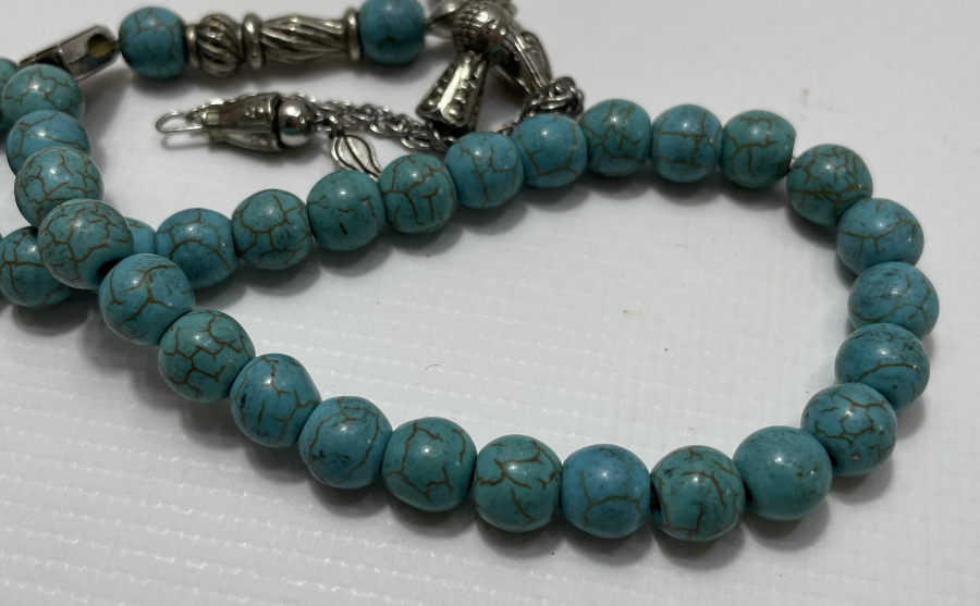 TURKUAZ TAŞINDAN MAMUL TESBİH