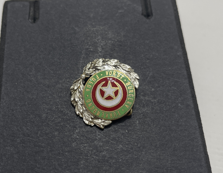 OSMANLI DÖNEMİ ÇOK NADİR  ALMANYA TÜRK DERNEĞİ ROZETİ - BU FORM İLK KEZ GÖRÜLÜYOR