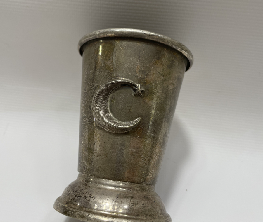 OSMANLI DÖNEMİ ÜZERİ AY YILDIZLI DEMİR YOLLARINDA KULLANILAN BARDAK