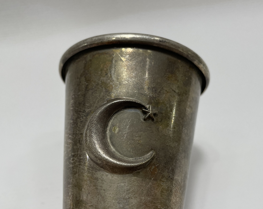 OSMANLI DÖNEMİ ÜZERİ AY YILDIZLI DEMİR YOLLARINDA KULLANILAN BARDAK