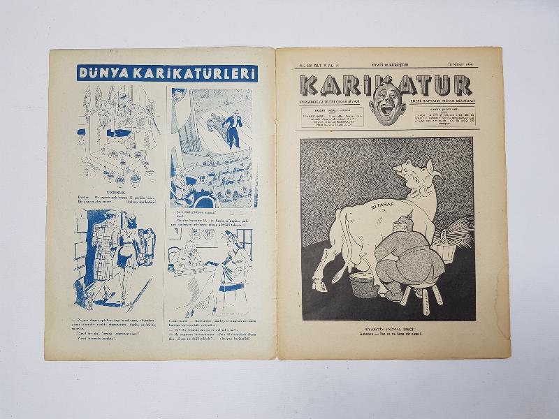 1939 TARİHLİ II. DÜNYA SAVAŞI VE NAZİ GÖRSELLİ KARİKATÜR DERGİSİ