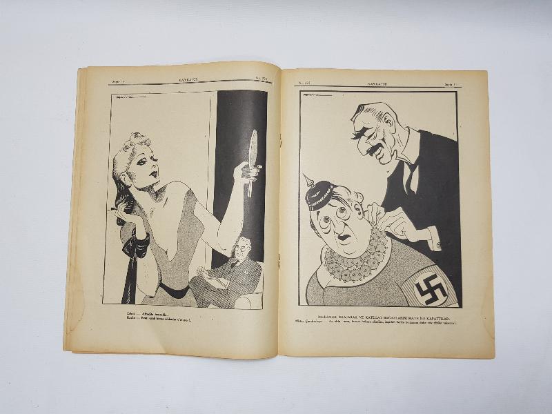 1939 TARİHLİ II. DÜNYA SAVAŞI VE NAZİ GÖRSELLİ KARİKATÜR DERGİSİ