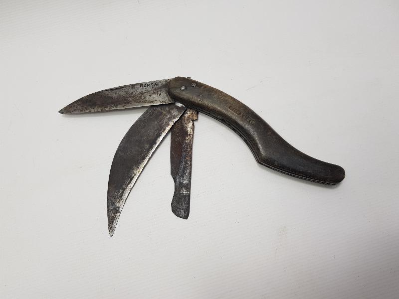 CUMHURİYET İLK DÖNEM BURSA İŞİ ÜÇLÜ BAĞ BIÇAĞI