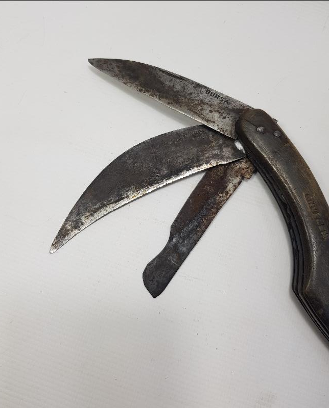 CUMHURİYET İLK DÖNEM BURSA İŞİ ÜÇLÜ BAĞ BIÇAĞI