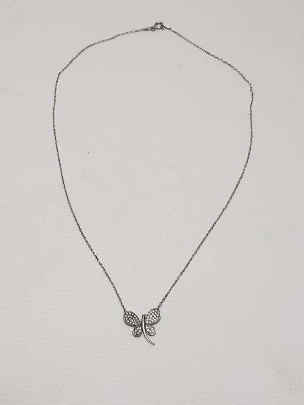 KELEBEK FORMLU GÜMÜŞ KOLYE